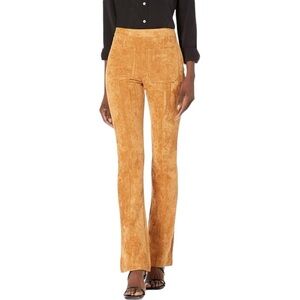 NEW Blank NYC Mustard Yellow Faux Suede Patch Pocket Boot Flare Pants Size 25